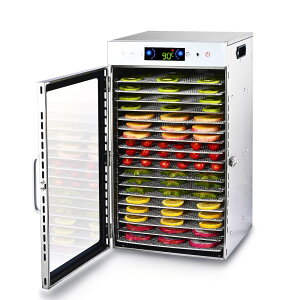 食品乾燥機 フードドライヤー 18層 ステンレス鋼 食品脱水機 果物 肉類 フード乾燥 タイマー付き 360°熱風循環加熱 業務用 家庭用