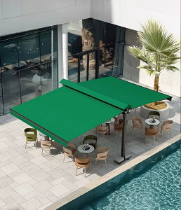 両開き日よけシェード・伸縮式雨よけ・電動バルコニー用・商業用カフェ・レストラン・屋外移動式オーニング