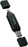 エレコム メモリカードリーダー USB Type-C＆USB-A両対応 直挿しタイプ SDHC SD＋microSD USB 5Gbps ブラ…