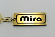 A-517-1 Mira アクリル製 金黒 2重リングオリジナルキーホルダー ダイハツ ミラ l200 l275 ターボ ジーノ…