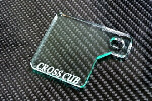 J-52-1 CROSSCUB ガラス調 自賠責ステッカープレート アクリル製 5mm 自賠責プレート フェンダーレス ホンダ クロスカブ50 クロスカブ110