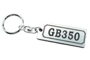 AA-283-2 GB350 アクリル製 銀黒 シルバー2重リングオリジナルキーホルダー ホンダ マフラー ハンドル 外装 ミラー カスタム パーツ 等のアクセサリー