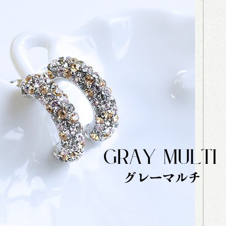 楽天市場】クリスタル パヴェ ピアス＆イヤリング / フープピアス 