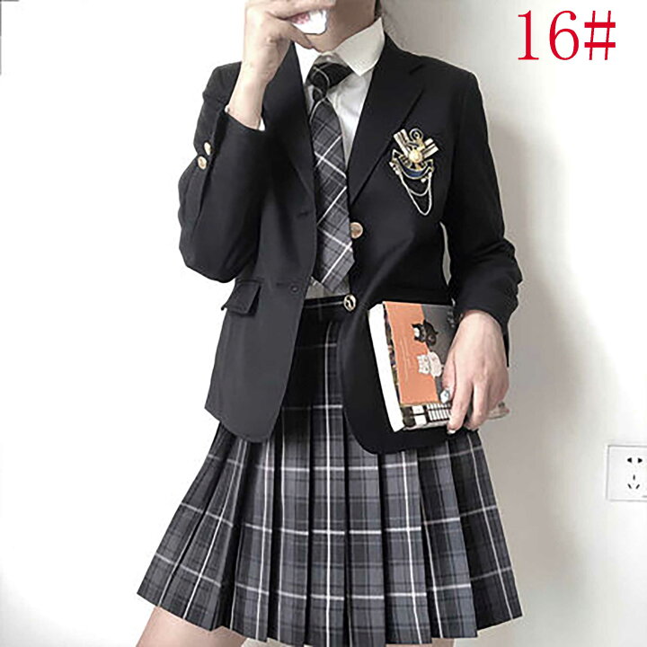 楽天市場 卒業式スーツ 4点セット 女の子 かっこいい 子供服 女子高生 制服 小学生 中学生 高校生 中高生 入学式 卒業式 学園祭 女子 学生服 上下 高校生 おしゃれ 可愛い セット スカート ブレザー ネクタイ シャツ プリーツスカート チェック柄 プレゼント ギフト 春