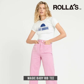 【SALE⇒40%OFF】Tシャツ レディース 半袖 綿100％ カットソー ティーシャツ ROLLA'S ローラス MAGIC BABY RIB TEE カジュアル シンプル