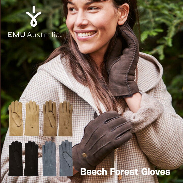 楽天市場】【SALE⇒20％OFF】手袋 レディース 本革 ファー レザー EMU 