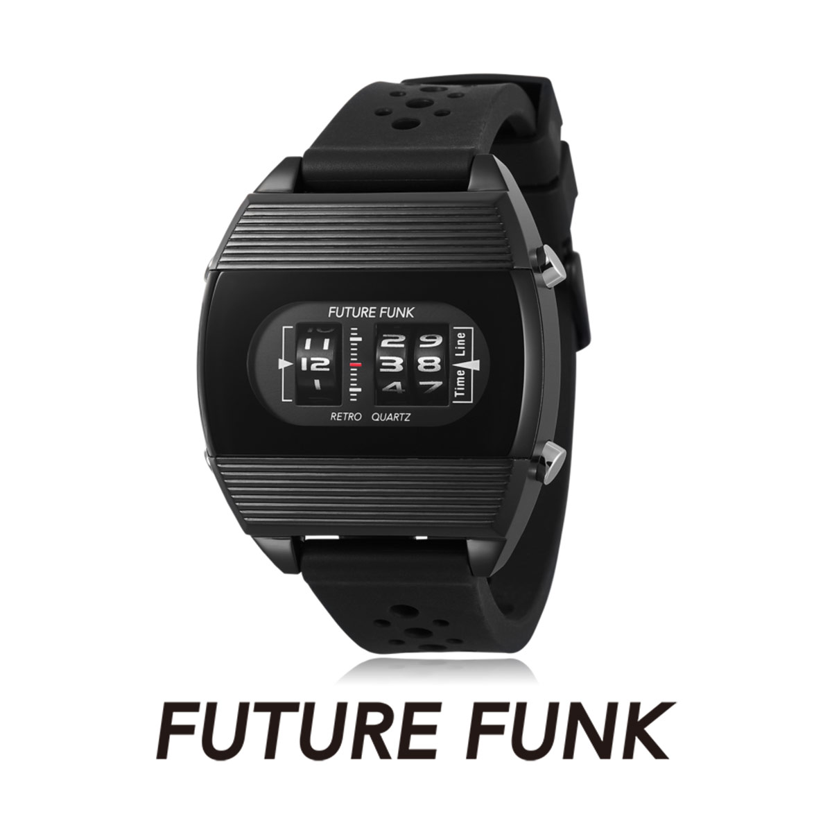 FUTURE FUNK FF104-BK-RB 腕時計 レディース メンズ 時計 フューチャーファンク カジュアル ユニセックス ギフト ファッション ラグジュアリー ウォッチ クオーツ ペア 送料無料 男女兼用 一年保証 82％以上節約 レザーベルト 現品