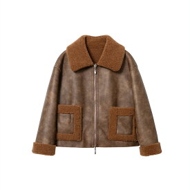 ジャケット ブルゾン レディース リバーシブル ジャッキー Jakke VERA boa Jacket ボアジャケット ムートン エコ 軽量 ボックス シルエット ボリューム サステナブル ヴィーガンレザー 雑誌掲載 新着商品