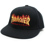 【23%オフ】【楽天スーパーセール対象商品】帽子 キャップ スラッシャー THRASHER ロゴ 炎 刺繍 人気◎ブラック[5717827]