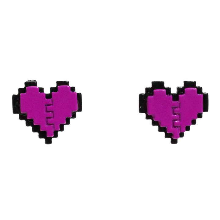 楽天市場 ピアス ハート Heart ドット絵風 バイカラー Pop 両耳用 パープル Fried Jam 楽天市場 ピアス ハート Heart ドット絵風 バイカラー Pop 両耳用 パープル Fried Jam