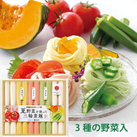 三輪そうめん池利 夏野菜を使った三輪素麺 （NY-20R）木箱入【父の日 野菜入り素麺 トマト かぼちゃ オクラ 健康 4種 手延べそうめん 手延素麺 ソーメン ビタミンカラー ギフト 内祝い お返し お祝い のし 色鮮やか 夏の贈り物 麺料理 乾麺 おしゃれ】＜B5＞