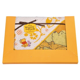 くまのプーさん ハニープランタン フェイス1P・ウォッシュタオル1P （DP-3820）【タオルギフト 内祝い お返し お祝い 出産 結婚 ブランド ディズニー Disney オーガニックコットン プレゼント 出産御祝 出産内祝 キャラクター キッズ 子供用 プーさん】＜A3＞