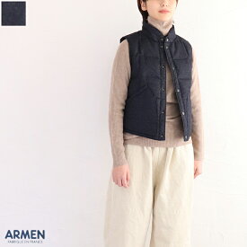 【sale35%off】【返品不可】【送料無料】ARMEN（アーメン）ウールデニムリバーシブルダウンベスト