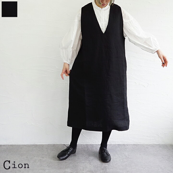楽天市場】【sold out】CION （シオン）リネンVネックワンピース 