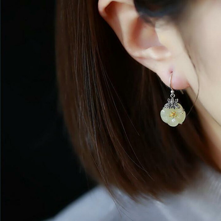 楽天市場】翡翠 ヒスイ ひすい ジェダイト 天然石 ピアス＆イヤリング  