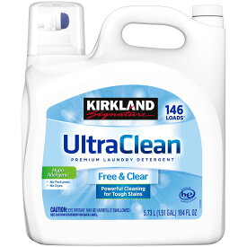 カークランドシグネチャー ウルトラクリーン フリー＆クリア 液体洗濯洗剤 無香 5.7L 146回 - Kirkland Signature Ultra Clean Free & Clear Liquid Laundry Detergent 5.7L 146loads