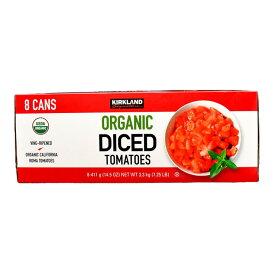 カークランドシグネチャー オーガニック ダイストマト (411g x 8缶) - Kirkland Signature Organic Diced Tomatoes (411g x 8 count)
