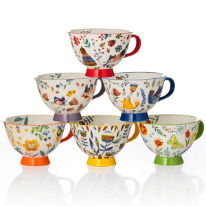 �V�O�j�`���[�n�E�X�E�F�A �����J�b�v �X�̓������� 6�� - Signature Housewares Footed Cup Forest Animals 6PC