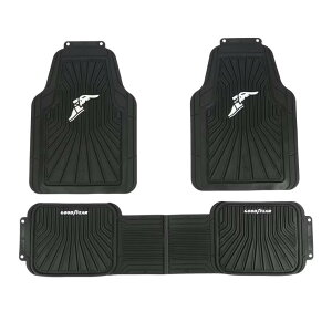 ObhC[ ėp I[EFU[ o[tA}bg GOODYEARS 3Zbg - Goodyear Universal All-Weather Rubber Floor Mats ? 3-Piece Set with GOODYEAR Logo