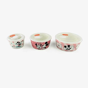 �~�b�L�[���~�j�[ �H�i�ۑ��e�� 3�_�Z�b�g - Mickey & Minnie Food Storage 3PC