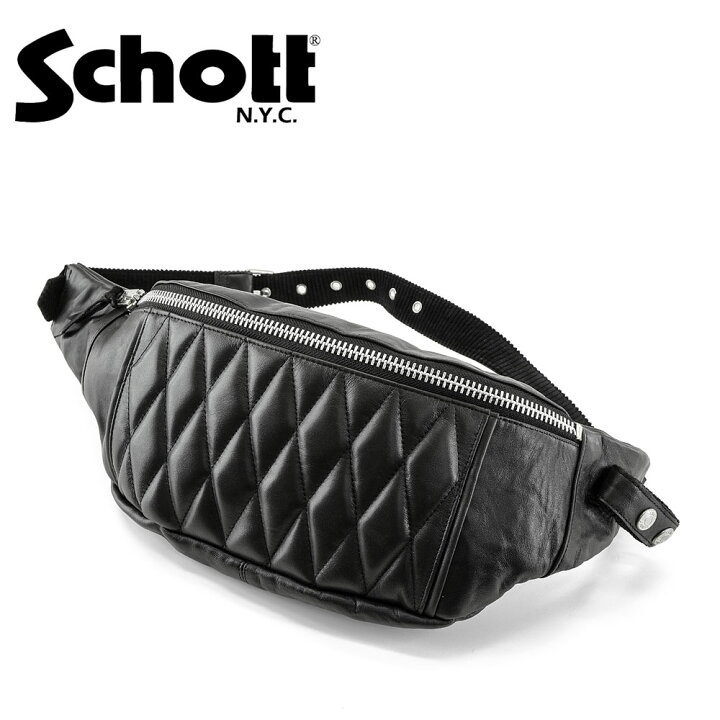 楽天市場】ショット(SCHOTT) パッデッド レザー ボディーバッグ  