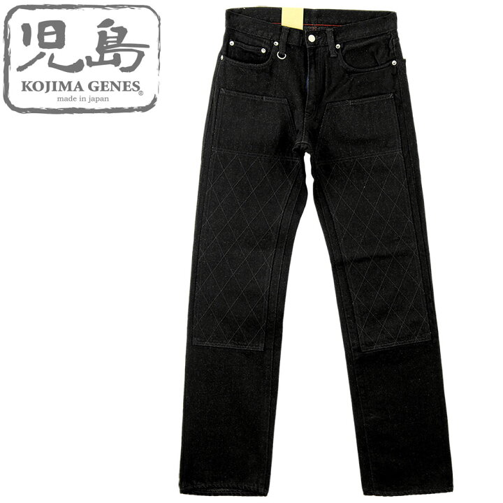 楽天市場 児島ジーンズ Kojima Genes Rnb 11wk ブラックケブラーミックス ダブルニー ストレート ジーンズ 日本製 メンズ ブラックデニム 岡山 児島 バイカー Rnb11wk おしゃれ ｆｒｉｓｂｅｅ