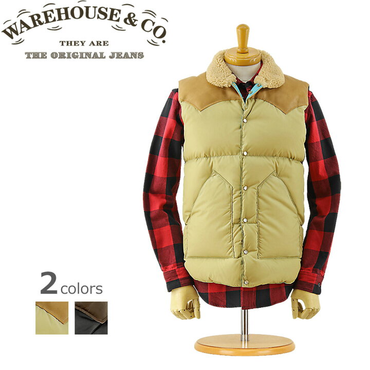 楽天市場 Warehouse Rocky Mountain 2107 ウエアハウス ロッキーマウンテン ナイロン クリスティ ベスト 全2色 日本製 ダウンベスト レザーヨーク ファー ボア おしゃれ アメカジ メンズ Xl ｆｒｉｓｂｅｅ
