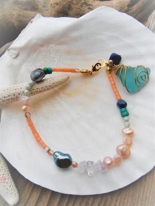 楽天市場】Mermaid jewelry ハンドメイド 天然石/シーグラス 