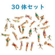 ジオラマ ビーチの人 海水浴の人 水着の人 ミニチュア人形 30体セット 1:75 人模型 プール 水着 海水浴 …