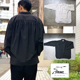 FRNC コットンブロードギャザーシャツ 長袖 開襟 メンズ レディース ユニセックス white black ホワイト ブラック フリーサイズ