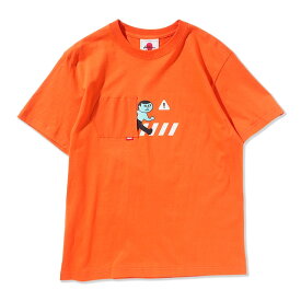 PUNK DRUNKERS パンクドランカーズ Tシャツ ポケットからあいつTEE- BLACK ORANGE ブラック オレンジ ストリート プリントT