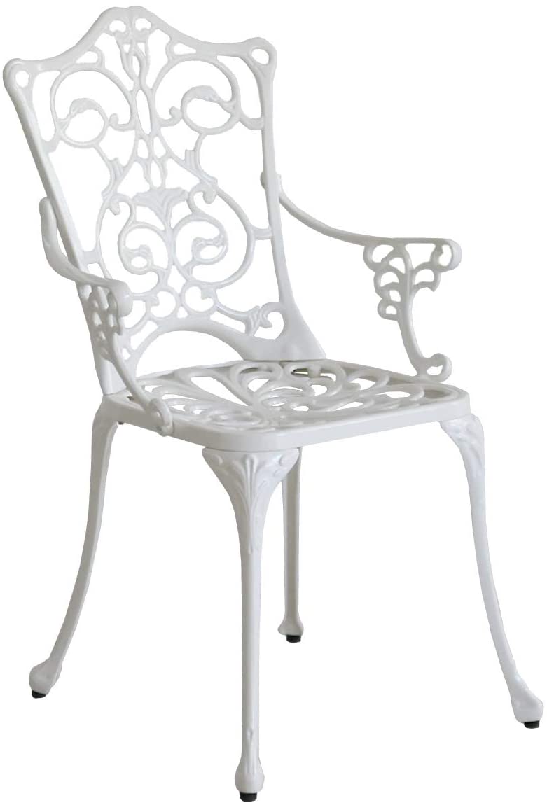 【送料無料】ガーデン 庭 椅子 ベンチ テラス 鋳物 白 住まいスタイル アルミ製アームチェア単品販売 TULPE（トルペ）ALT-CH-WHT アイボリーホワイト