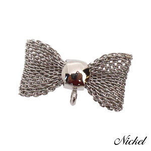 ブローチ コサージュ リボン メッシュ カン付き 1個/10個 14mm×23mm アクセサリーパーツ ハンドメイド オリジナル 空枠 カラワク ミール皿 レジン