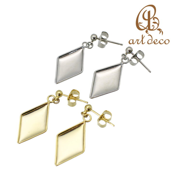 楽天市場】ピアス ひし形 1ペア/10ペア 17.5mm×10.5mm アクセサリー 