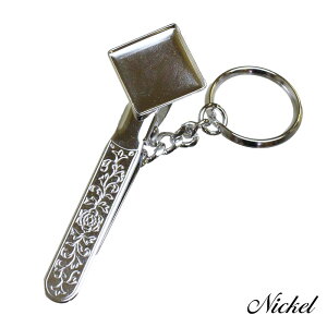 キーホルダー バッグチャーム 角 スクエア 1個/10個 17mm×17mm アクセサリーパーツ バッグ オリジナル ハンドメイド 空枠 カラワク ミール皿 レジン