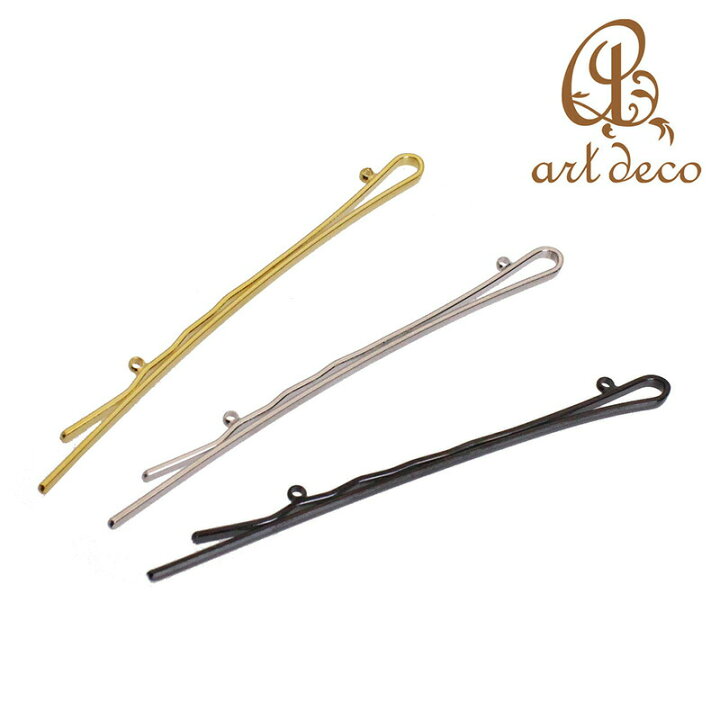 楽天市場 アクセサリー パーツ ヘアピン 髪留め 髪飾り 10本 全長67mm 幅7 5mm ハンドメイド オリジナル 材料 金具 装飾 フロコン