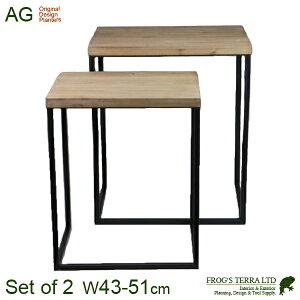 �u���J���g �T�C�h�e�[�u�� SL�Z�b�g�iS:W43cmxD31cm×H55.5cm/L:W51cmxD35.5cm×H63cm�j�i�E�b�h/�A�C�A�����j�i�Y��/�X�ܗp�j