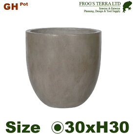 GH ラウンド GH008S (直径30cm×H30cm）（底穴あり）（セメント/ジュートファイバー）（プランター/ポット）