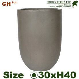 GH ラウンド グレイ GH017-30cm (直径30cm×H40cm）（底穴あり）（セメント/ジュートファイバー）（プランター/ポット）