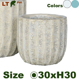 LT ラインラウンド S（直径34cm×H32cm）（底穴あり 土もの 陶器鉢 テラコッタ プランター 園芸 ラチス加工 ポット）