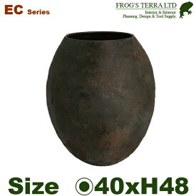 EC EC79C 鉄製 フラワーベース 花器 鉄器（直径40cm×H48cm）（底穴なし）（鉄製）（壺/鉢）