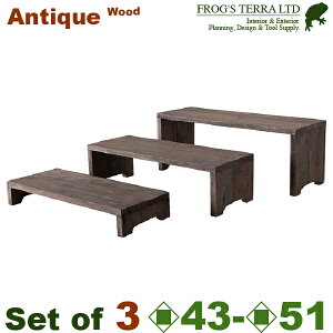 MM �f�B�X�v���C�X�^���h SML �Z�b�g�iS:W43cm×D18cm×H6.5cm/M:W47cm×D18cm×H13cm/L:W51cm×D18cm×H19cm�j�i�A���e�B�[�N�E�b�h���j�i�Y��/�X�ܗp�j