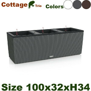 �y���O�Ή��zMB Cottage Trio �R�e�[�W �g���I 30�iW100cm×D32cm×H34cm�j��ʊ��� PP �v�����^�[ �|�b�g Lechuza