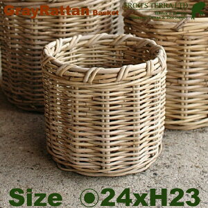 Gray Rattan Basket S 2Zbg B2290ia24cm×H23cmjiꌊȂji^/jiAؔ/Jo[jiv^[/񂹐A/|bgj