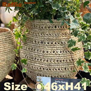 Raffia Basket L B5239ia46cm×H41cmjiꌊȂji8ΉjiA@/V@ہjiAؔ/Jo[jiv^[/񂹐A/|bgj