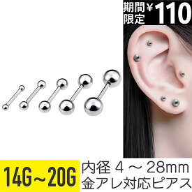 【限定価格】軟骨ピアス ボディピアス 16g 14g 18g 金属アレルギー対応 ファーストピアス ピアス つけっぱなし セカンドピアス 20g ストレートバーベル 軟骨 ヘリックス トラガス サージカルステンレス キャッチ シャフト 4mm 8mm