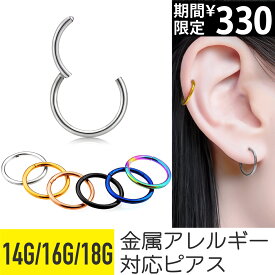【限定価格】ボディピアス 軟骨ピアス 16g 14g 18g 金属アレルギー対応 フープピアス つけっぱなし リング ピアス 軟骨 セグメントリング フープ メンズ ワンタッチ クリッカー ヘリックス トラガス リップピアス サージカルステンレス キャッ