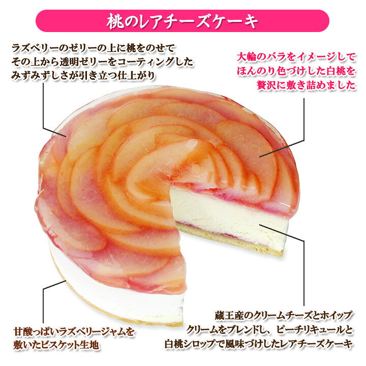 楽天市場 フロム蔵王 Xmas桃のレアチーズケーキ4号 送料込み フロム蔵王楽天市場店