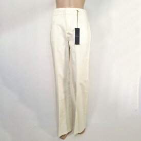 《90%OFF》ステファネル STEFANEL ブーツカット パンツ コットン×麻 サイズ40(L)(W67) アイボリー レディース YA LPT1194