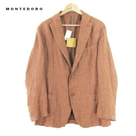 《59%OFF》モンテドーロ MONTEDORO 春夏 アンコン ジャケット サイズ46(M) オレンジ 麻 クラシコ メンズ MJK1399M